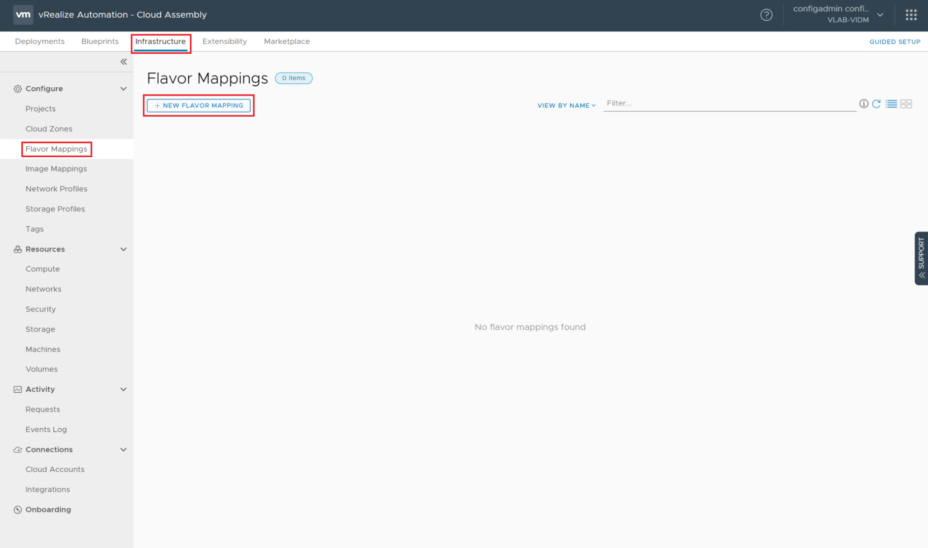 vRealize Automation 8.0 - Cloud Assembly - Flavor Mappings