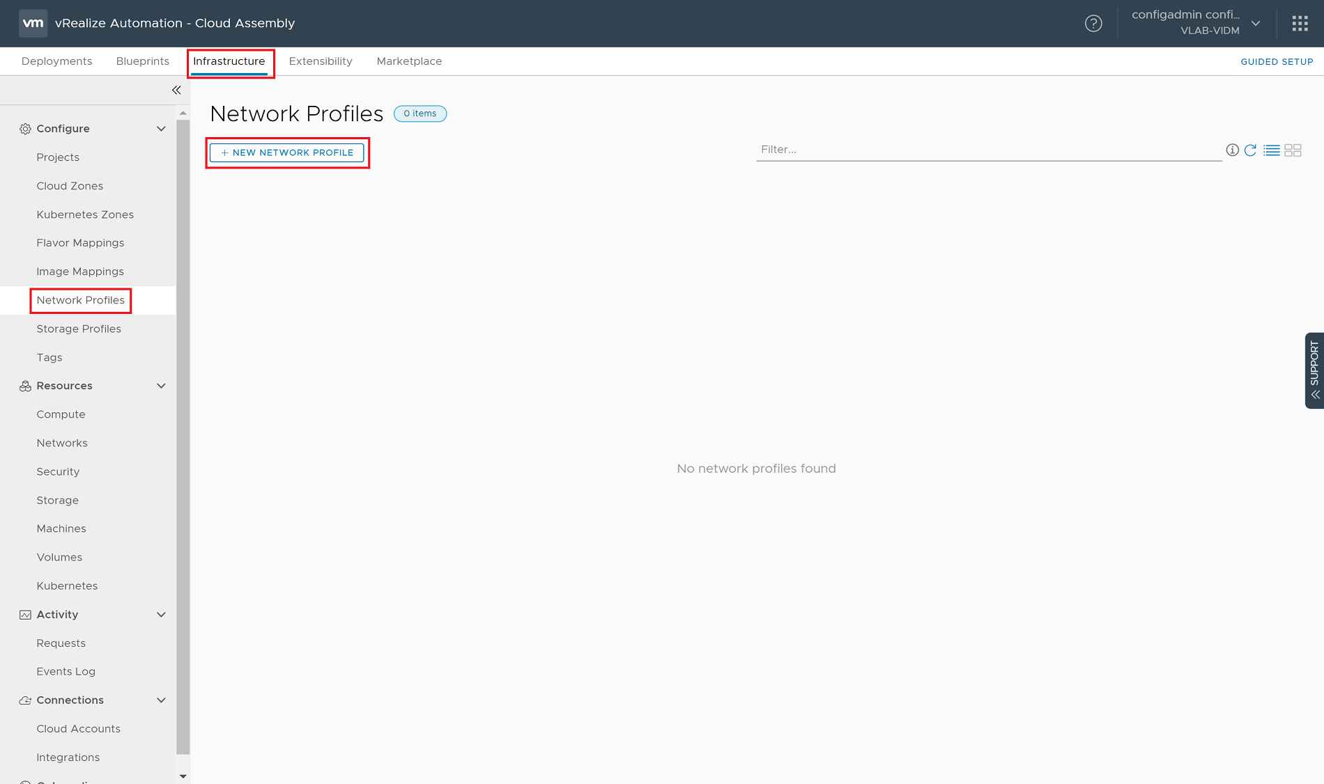 vRealize Automation 8.0 - Cloud Assembly - Infrastructure - Network Profiles