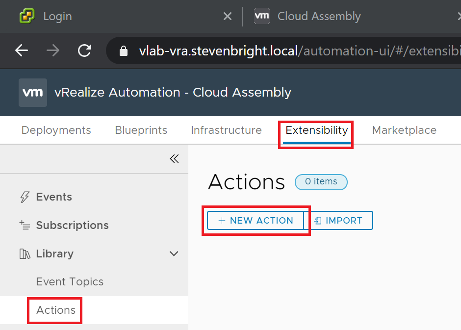 vRealize Automation 8 - Cloud Assembly - Extensibility - ABX Actions