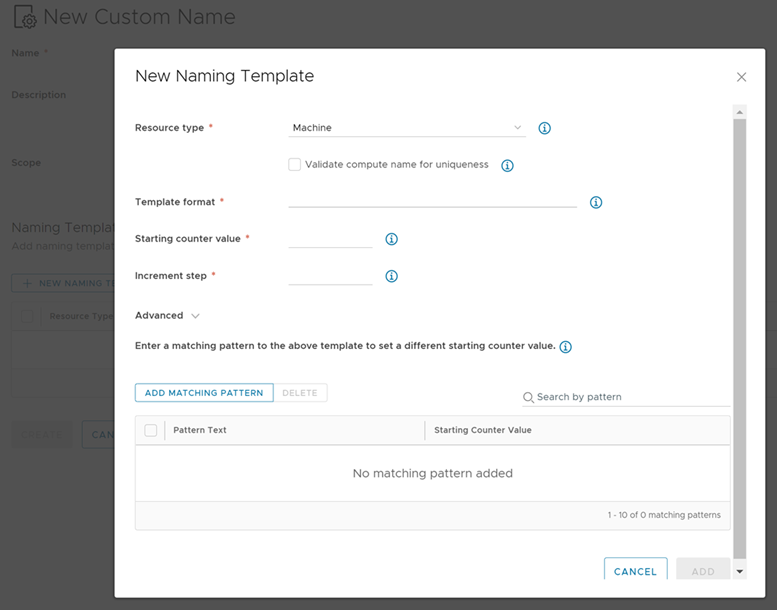 vRealize Automation Custom Naming Template