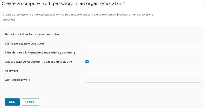 vRealize Orchestrate - Create Computer Account with Password