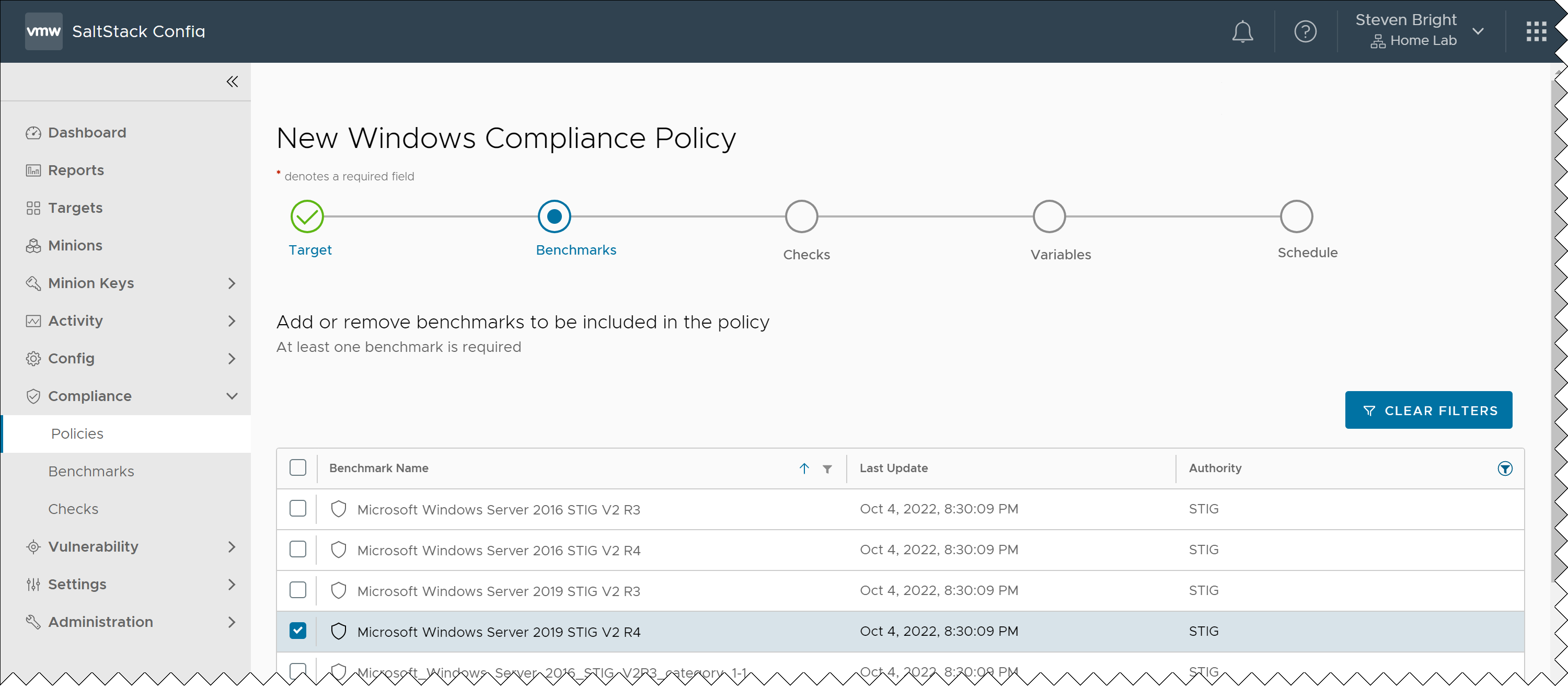 Aria Automation SaltStack SecOps Compliance Policy Benchmarks