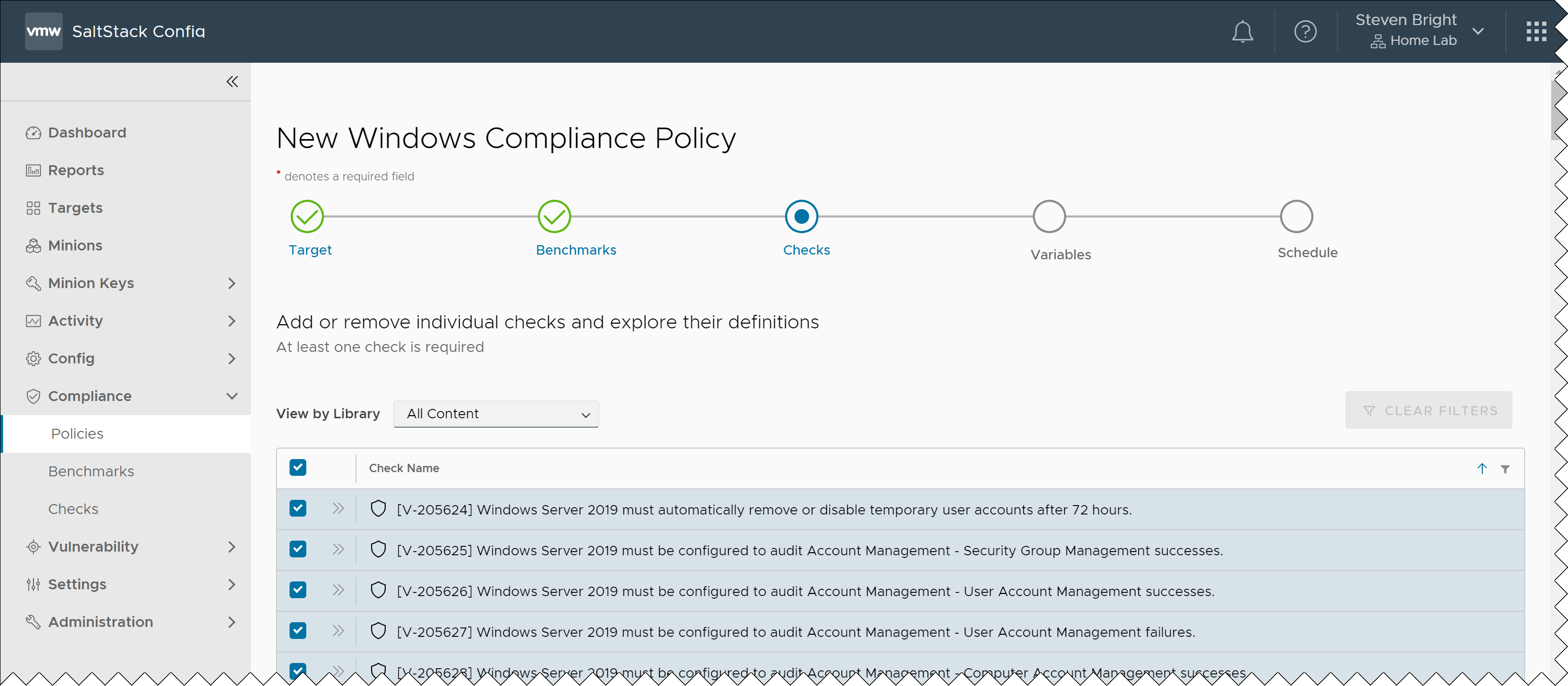 Aria Automation SaltStack SecOps Compliance Policy Checks