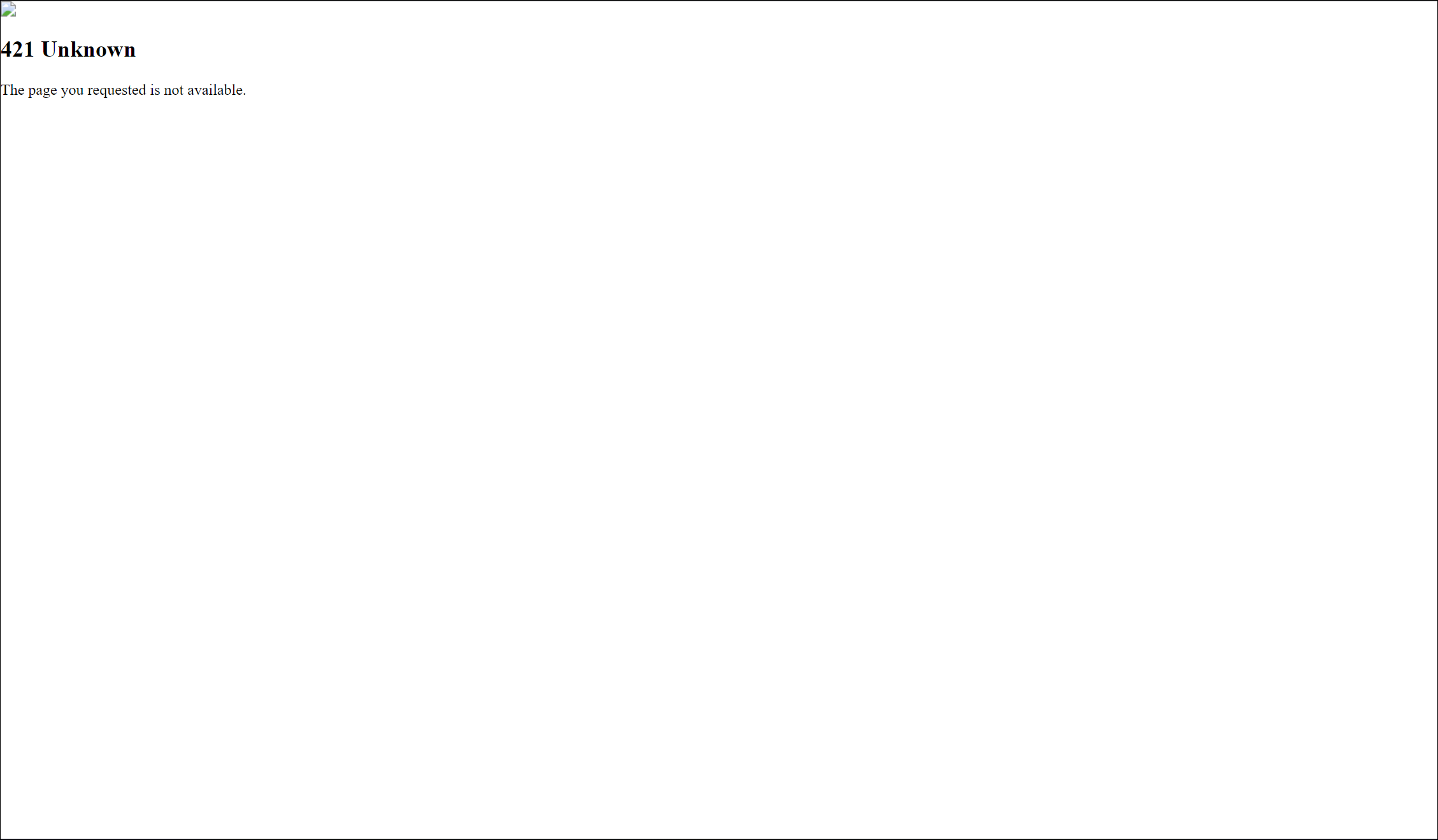 Web Browser Showing an HTTP 421 Error